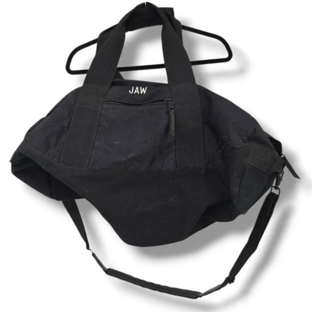 L.L.Bean Black Duffel Bag Weekend‎ Travel Bag With Initials JAW